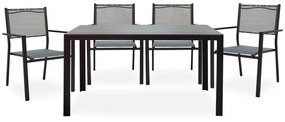 Τραπεζαρία Κήπου Nares-Moly 152-000005 (Σετ 5τμχ) Black-Anthracite Four Seater
