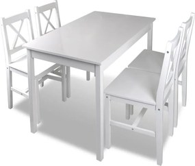 vidaXL Σετ Τραπεζαρίας 5 Τεμαχίων Λευκό