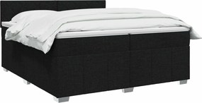 vidaXL Κρεβάτι box spring με στρώμα Μαύρο 200 x 200 cm Ύφασμα