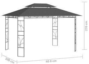 Κιόσκι Ανθρακί 4 x 3 x 2,7 μ. 160 γρ./μ²  - Ανθρακί