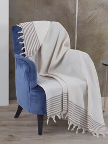 Stewehome Κάλυμμα πολυθρόνας από βαμβάκι με φούντες 150x180 cm