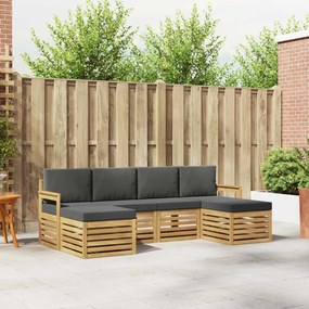 vidaXL Σετ Καναπέ 6 pcs Άσπρο και Ανθρακί 249 x 122,5 x 73 εκ
