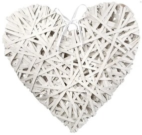 JΚ Home Décor - Καρδιά Κρεμαστή Ψάθινη Λευκή 50x50cm