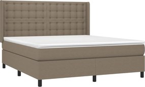 vidaXL Κρεβάτι Boxspring με Στρώμα Taupe 180x200 εκ. Υφασμάτινο