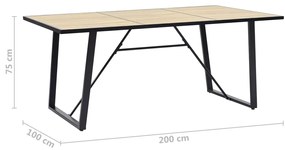 vidaXL Τραπεζαρία Χρώμα Δρυός 200 x 100 x 75 εκ. από MDF