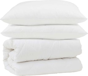 vidaXL Σετ Παπλωμάτων 3 pcs Λευκό Μικροΐνες και Φτερά Από Πούπουλο