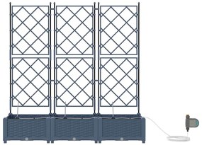 vidaXL Ζαρντινιέρες κήπου Γκρι 120 x 40 x 126 cm Ατσάλι