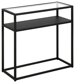 Side table Levian black metal-glass 60x25x60cm 60x25x60 εκ.