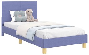 vidaXL Κρεβάτι Παιδικής Κρεβατοκάμαρας με Κεφαλάκι Μπλε τζην ύφασμα