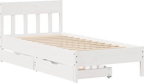 vidaXL Σκελετός Κρεβ. Χωρίς Στρώμα Λευκό 75x190 εκ Μασίφ Πεύκο