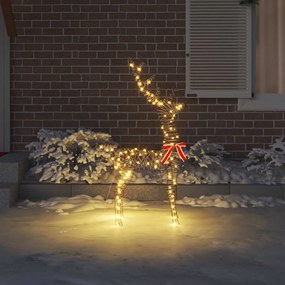 vidaXL 3D Ελάφι 140 LED Θερμό λευκό 70 x 41 x 128 εκ Ρατάν