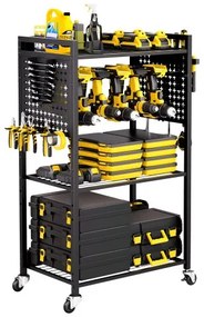 VEVOR 4-tier Tool Organizer Cart on Wheels 150 lbs Garage Cart for Workshop