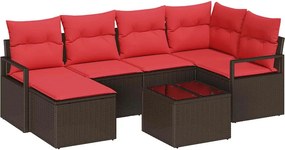 vidaXL Σετ Καναπέ 7 pcs Καφέ συνθετικό ρατάν