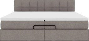vidaXL Οθωμανικό κρεβάτι με στρώμα Taupe 200x200 cm Ύφασμα