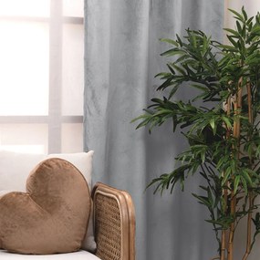 Κουρτίνα Βελουτέ (140x260) Με Τρουκς Palamaiki Cyril Γκρι