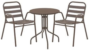 Intrahome Τραπεζαρία Vergo-Sussie Intrahome σετ 3 τεμ καφέ μέταλλο Φ60x70εκ | SKU: INTRAPA-241111256