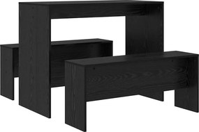 vidaXL Σετ τραπεζαρίας 2 pcs Μαύρη δρυς Επεξεργασμένο ξύλο