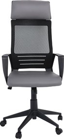 BF2500 Πολυθρόνα Γραφείου Διευθυντή Mesh Μαύρο - Pu Γκρι   1τμχ