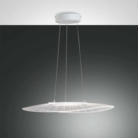 Φωτιστικό Οροφής Led Vela 3625-40-102 White Fabas Luce Μέταλλο, Μεθακρυλικό