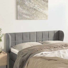 Κεφαλάρι με Πτερύγια Ανοιχτό Γκρι 147x23x78/88 εκ. Βελούδινο 3117192