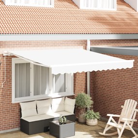 vidaXL Χειροκίνητη Ανασυρόμενη Τέντα Λευκή 350x250 εκ