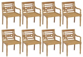 Καρέκλες Batavia 8 τεμ. από Μασίφ Ξύλο Teak