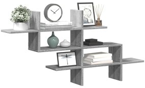 vidaXL Ραφιέρα Τοίχου Γκρι Sonoma 124,5x18x60,5 εκ. Επεξεργασμένο Ξύλο