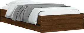 vidaXL Πλαίσιο Κρεβατιού με συρτάρια Καφέ δρυς 90x190 εκ. Επεξ. Ξύλο