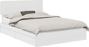 VidaXL Κρεβάτι Αποθήκης Λευκό 140 x 190 cm Επεξεργασμένο Ξύλο