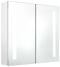 vidaXL Καθρέφτης Μπάνιου με Ντουλάπι &amp; LED Λαμπερό Λευκό 62x14x60 εκ.