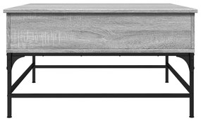 vidaXL Τραπεζάκι Σαλονιού Γκρι Sonoma 80x80x45 εκ. Επεξ. Ξύλο/Μέταλλο