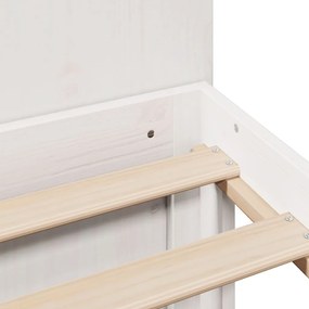 Κρεβάτι Βιβλιοθήκη Χωρίς Στρώμα Λευκό 135x190 εκ Μασίφ Πεύκο - Λευκό