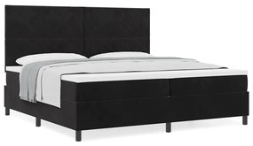 vidaXL Κρεβάτι με ελατήρια με στρώμα Μαύρο 200 x 200 cm Βελούδο