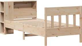 vidaXL Κρεβάτι Βιβλιοθήκη Χωρίς Στρώμα 75x190 εκ Μασίφ Ξύλο Πεύκο