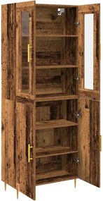 vidaXL Highboard 2 pcs Παλιό ξύλο Επεξεργασμένο ξύλο