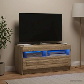 vidaXL Ντουλάπα LED Τηλεόρασης Sonoma Δρυς Επεξεργασμένο Ξύλο