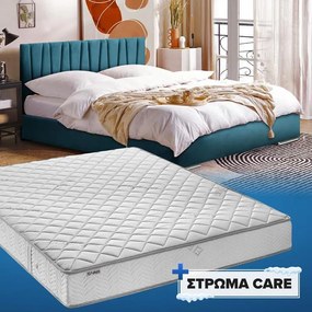 Επενδυμένο Κρεβάτι Palermo Τυρκουάζ και Στρώμα 160x200 εκ. 175x214x115 εκ.