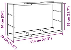 ΡΑΦΙ ΚΑΥΣΟΞΥΛΩΝ ΜΑΥΡΟ 110X30X61 ΕΚ. ΑΤΣΑΛΙΝΟ 4018466