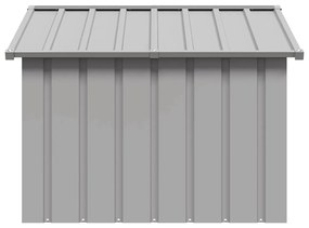 vidaXL Σπιτάκι Σκύλου Γκρι 116,5x103x81,5 εκ. Γαλβανισμένο Χάλυβα
