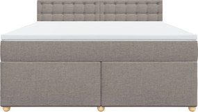 vidaXL Κρεβάτι Boxspring με Στρώμα Taupe 180x200 εκ. Υφασμάτινο