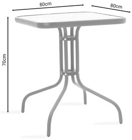 Τραπεζαρία Watson-Calan σετ 3τεμ μέταλλο-textilene γκρι 80x80x70εκ