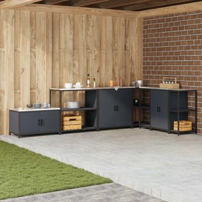 vidaXL Ράφι Κουζίνας HATTEM Ανθρακί 90 x 50 x 92 εκ Ατσάλι