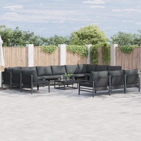 vidaXL Σετ Καναπέ Κήπου 13 pcs Ανθρακί Ατσάλι