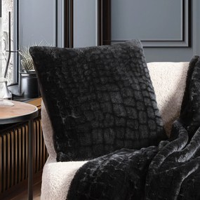 Γούνινο Διακοσμητικό Μαξιλάρι (45x45) Nef-Nef Homeware Mentor Black