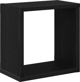 vidaXL Ράφια Τοίχου με ράφι Επιτοίχιο Μαύρη Οξυά Επεξεργασμένο ξύλο