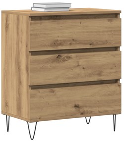 vidaXL Παρκοκρέβατο με Συρτάρια σε Στυλ Artisan Καρυδιά 60x35x70 εκ. Κατασκευασμένο από Μηχανική Ξυλεία