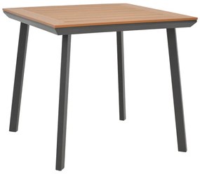Τραπέζι Synergy pakoworld αλουμίνιο ανθρακί-plywood φυσικό 80x80x74εκ