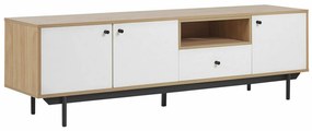 Τραπέζι Tv Berwyn 594, Ανοιχτό χρώμα ξύλου, Άσπρο, 163x50x40cm, 41 kg | Epipla1.gr