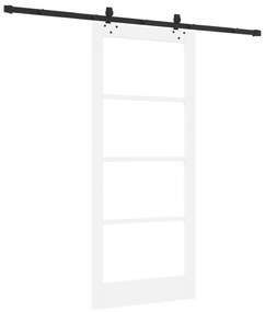 vidaXL Συρόμενη πόρτα  με σετ υλικού λευκό 86x198.5 εκ. ξύλο πεύκου