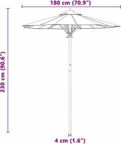 vidaXL Ομπρέλα Κήπου Κρέμες λευκό Ø 270 x 260 εκ Μπαμπού